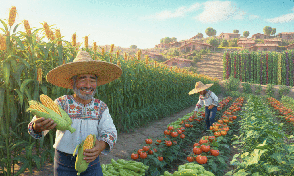 Figure 3: Traditional agroforestry productivity showing diverse crop harvests from Milpa systems